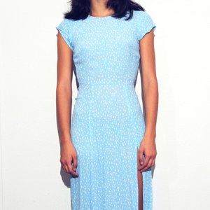 Urban Outfitters Blue & White Ankle-Length Dress XS Extra Small